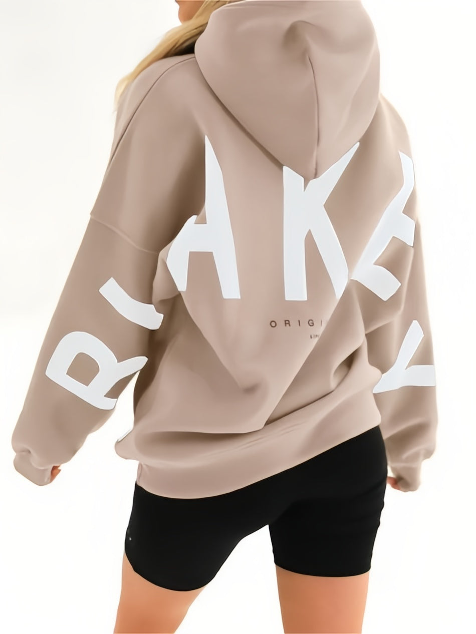 Hip hop oversize hoodie with letter print