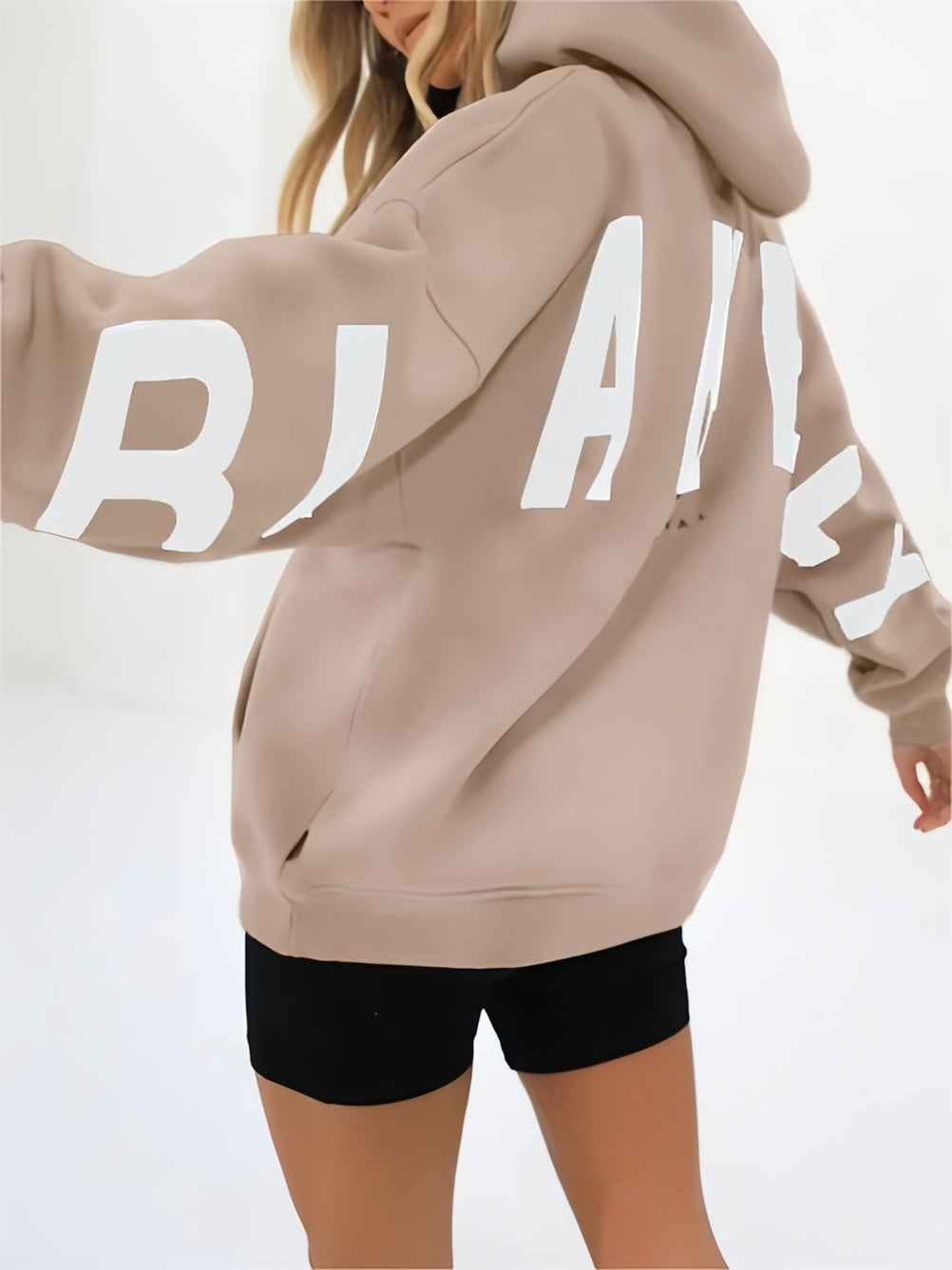Hip hop oversize hoodie with letter print