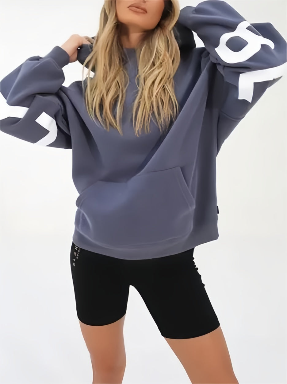 Hip hop oversize hoodie with letter print
