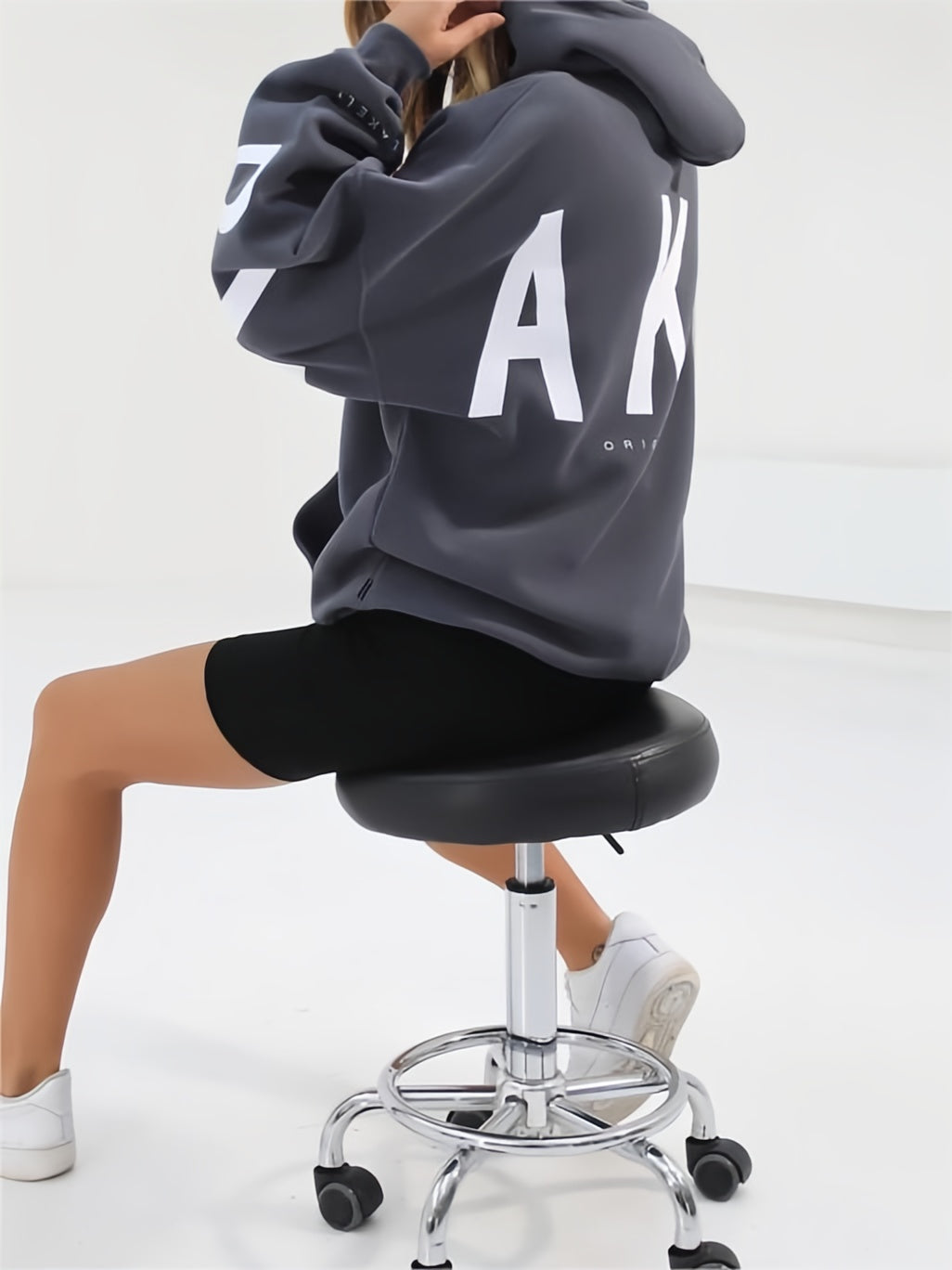Hip hop oversize hoodie with letter print
