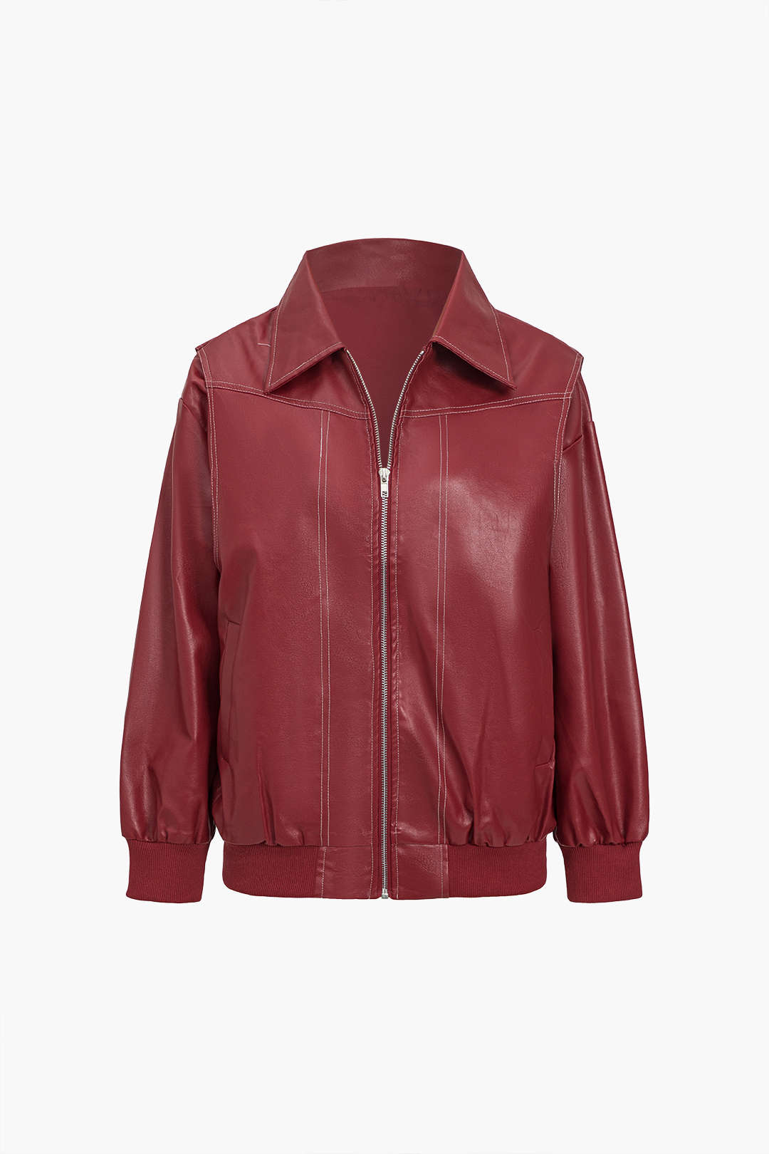 90s Solid Color Collier Zipper Jacket