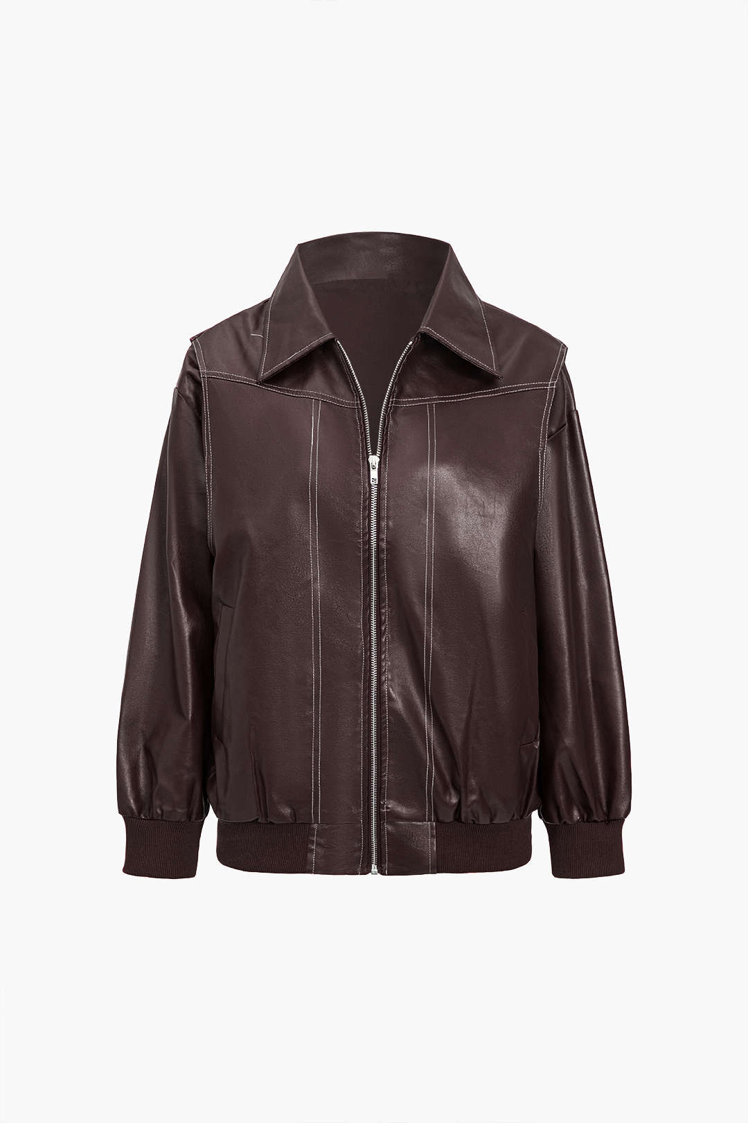 90s Solid Color Collier Zipper Jacket