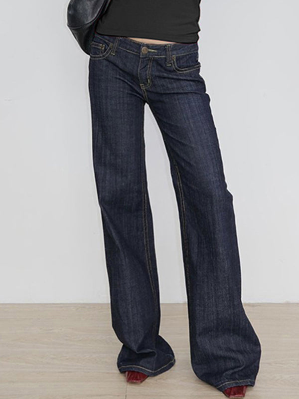 Blue Vintage Low Waist Boyfriend Jeans