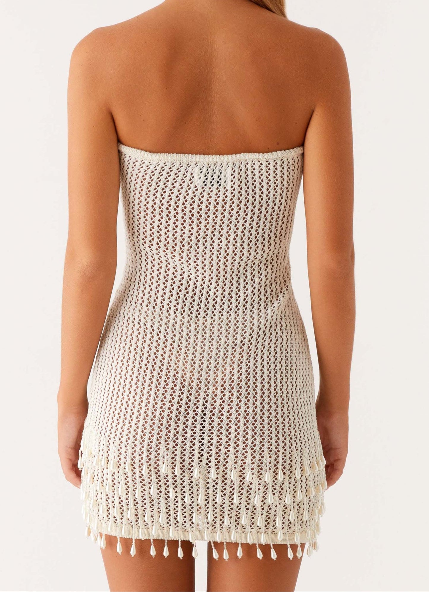 Armina Crochet Mini Dress – Ivory