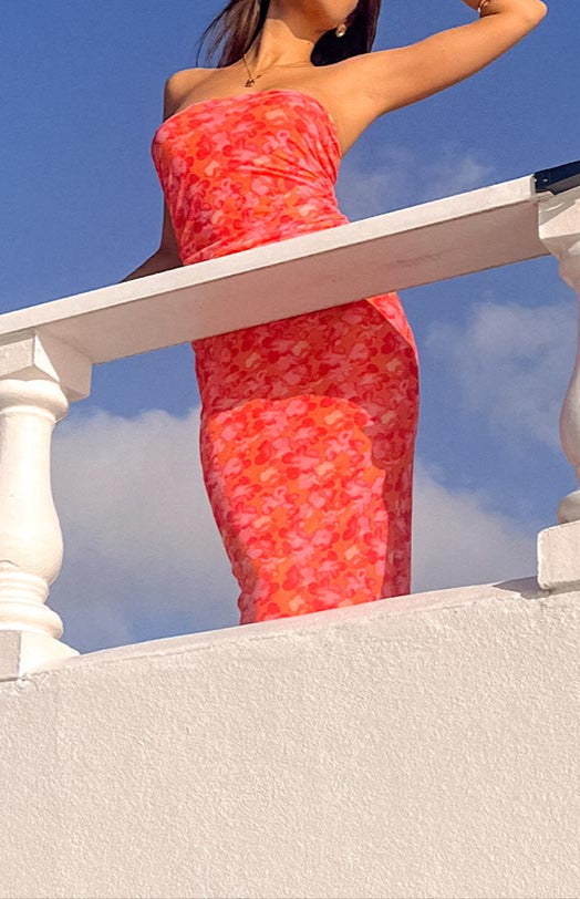 Petronilla orange floral maxi dress
