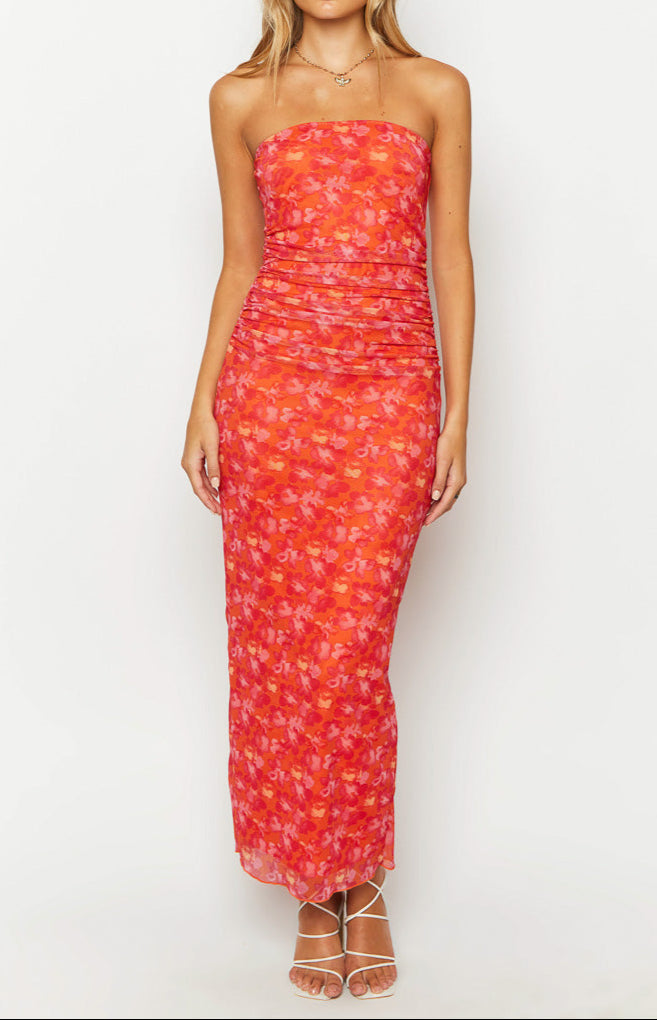 Petronilla orange floral maxi dress