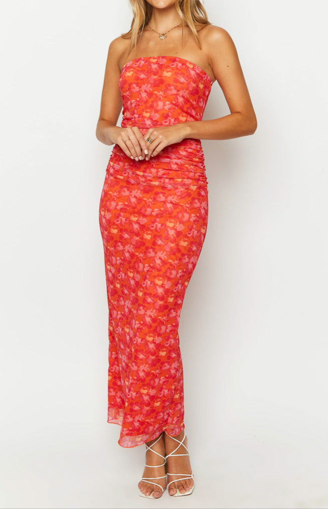 Petronilla orange floral maxi dress