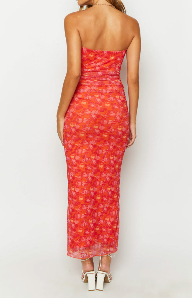 Petronilla orange floral maxi dress