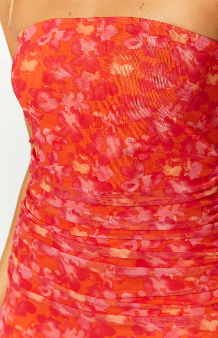 Petronilla orange floral maxi dress