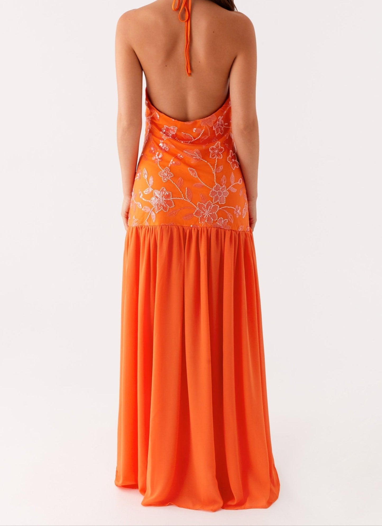 Agnella Pearl Maxi Dress – Orange