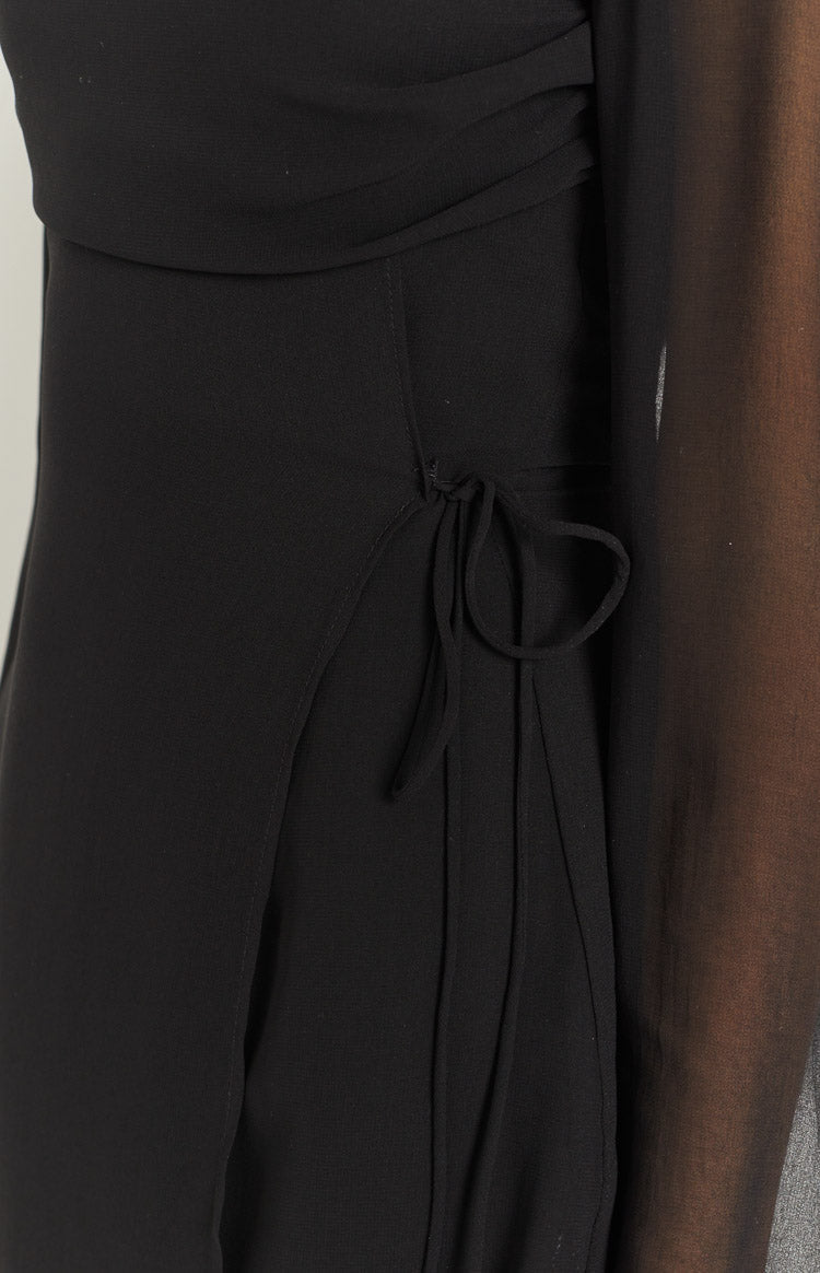 Garbo long-sleeved mini dress - Black