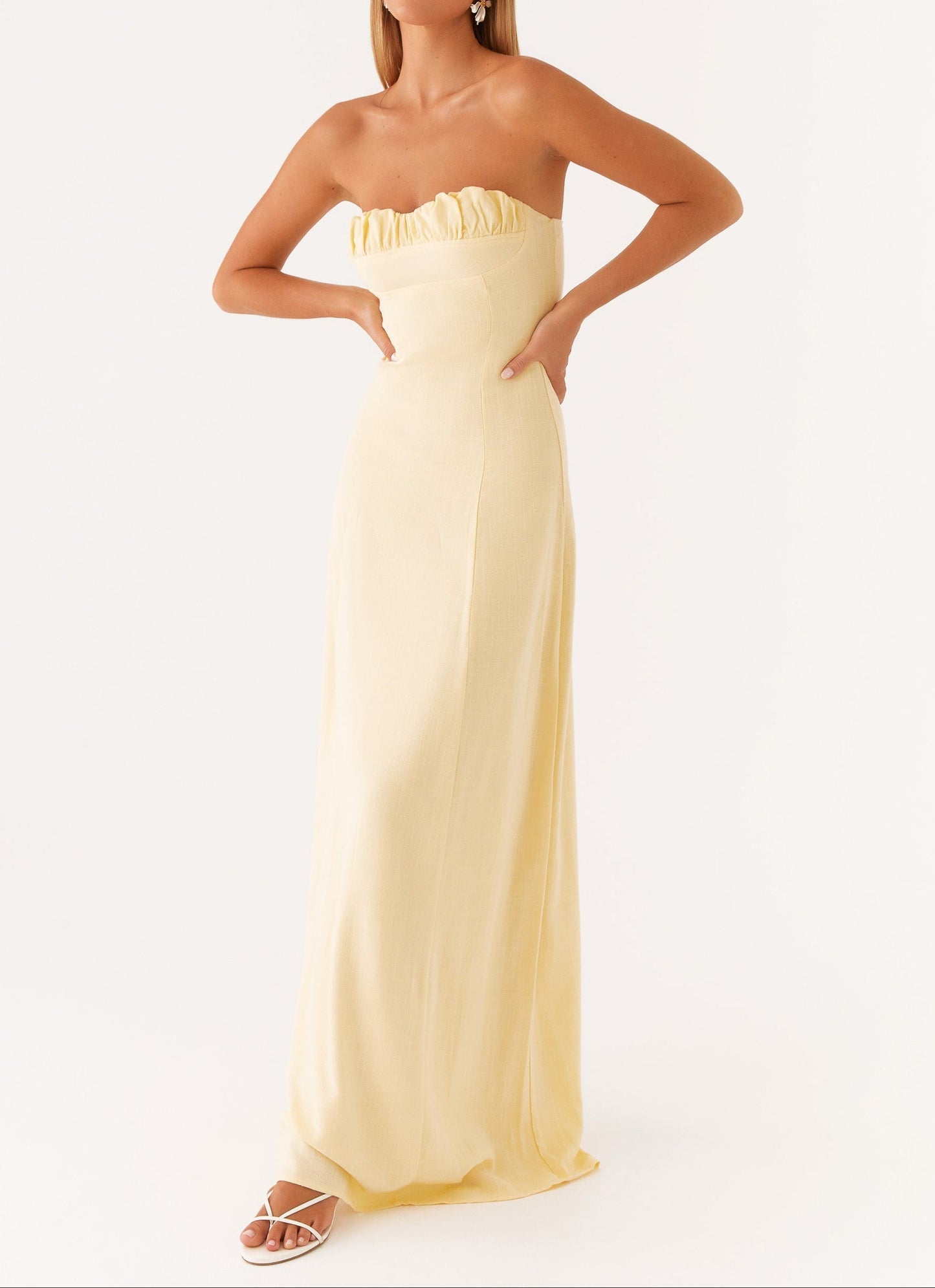 Jaquetta linen maxi dress – yellow