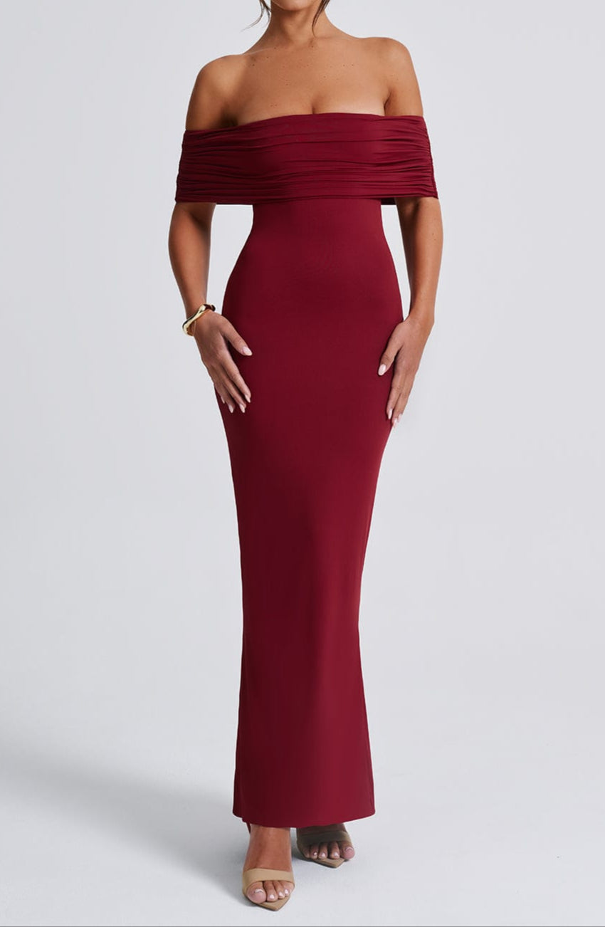 Mariella Maxi Dress – Burgundy
