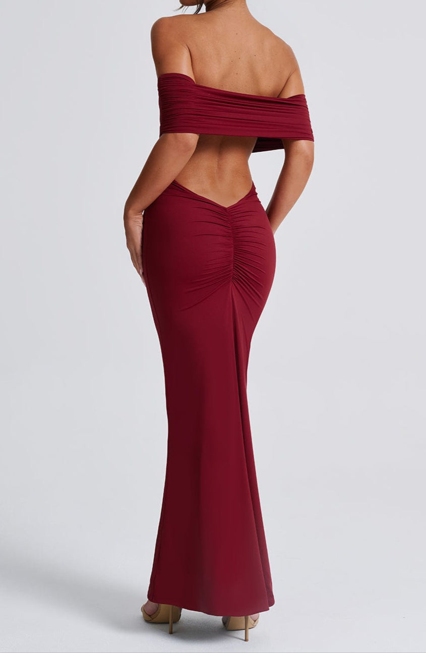 Mariella Maxi Dress – Burgundy