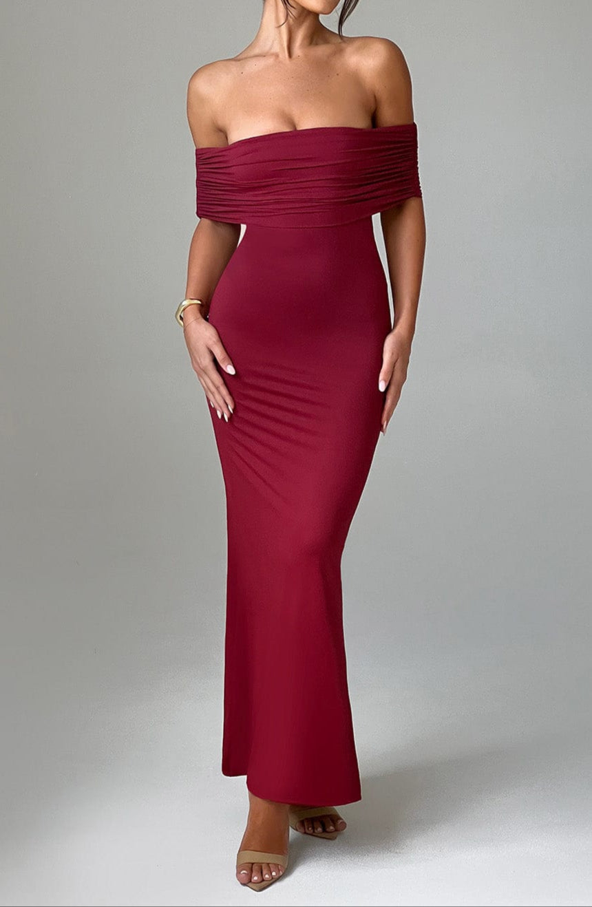 Mariella Maxi Dress – Burgundy