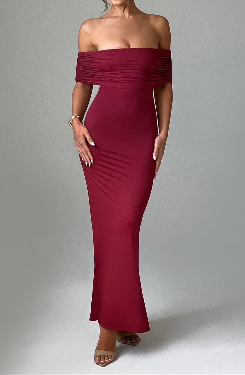 Mariella Maxi Dress – Burgundy