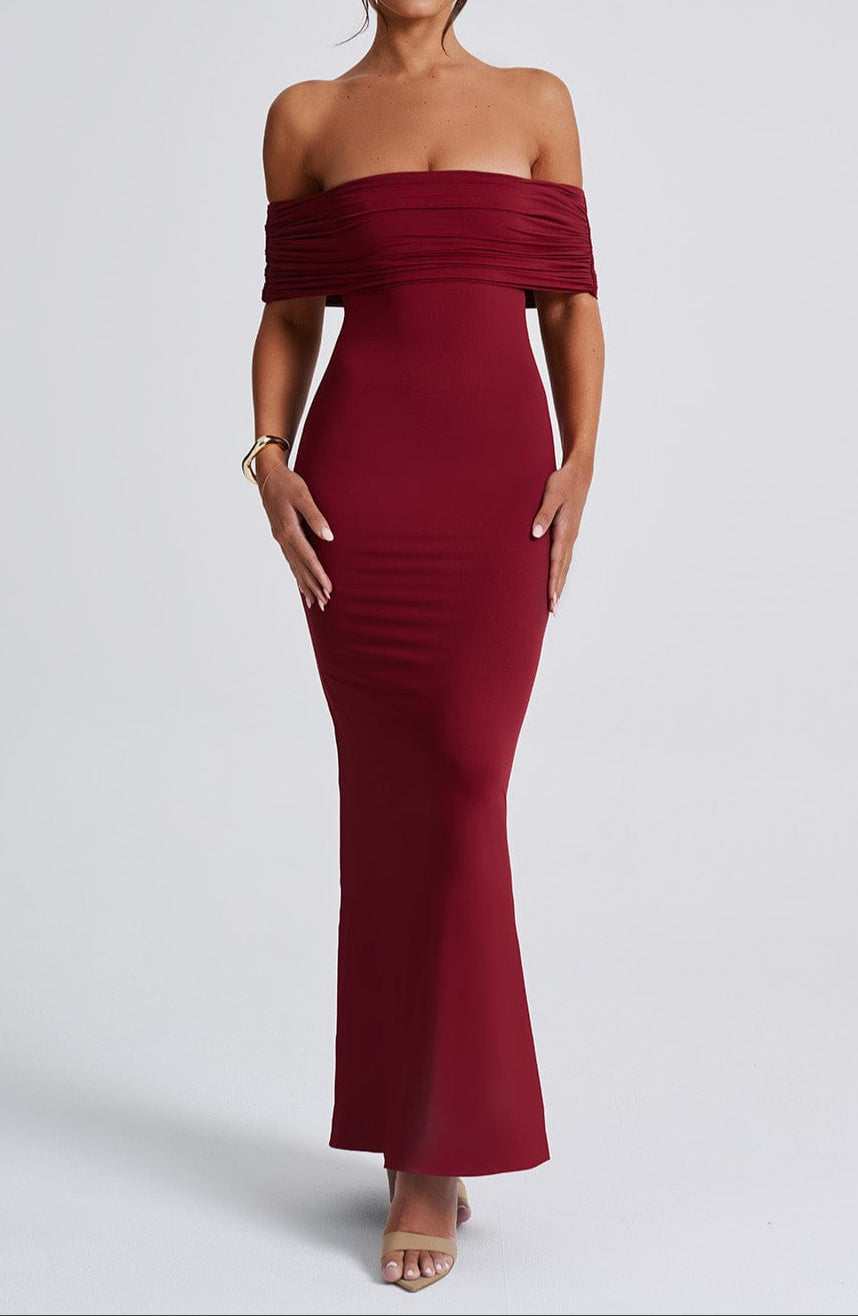 Mariella Maxi Dress – Burgundy