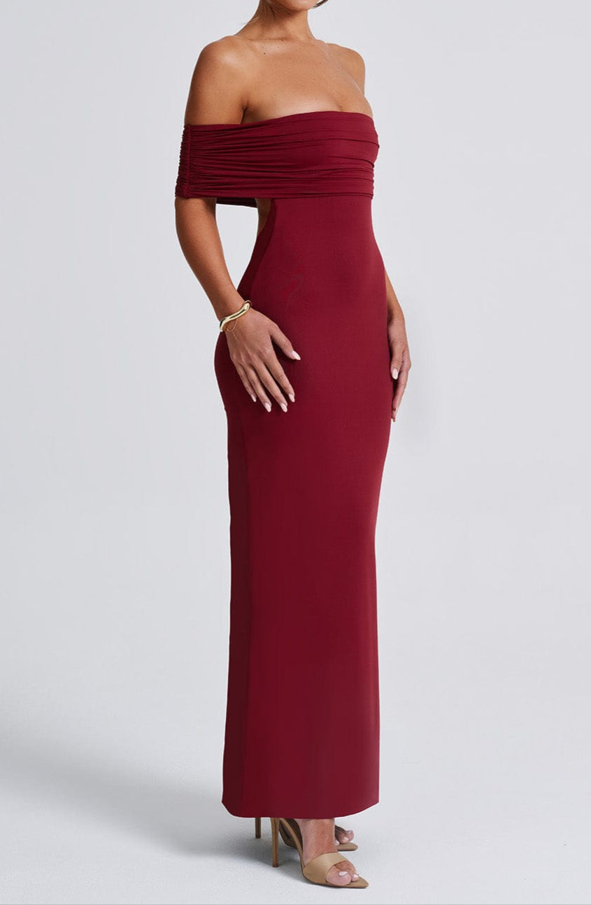 Mariella Maxi Dress – Burgundy