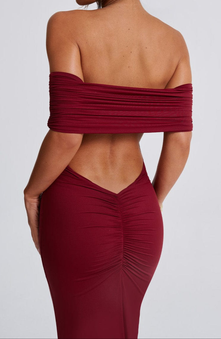 Mariella Maxi Dress – Burgundy
