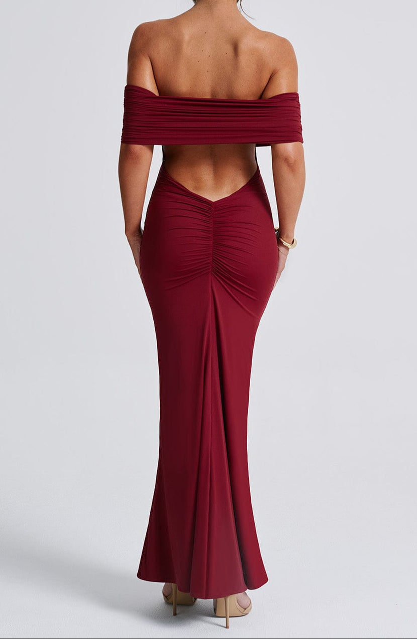 Mariella Maxi Dress – Burgundy