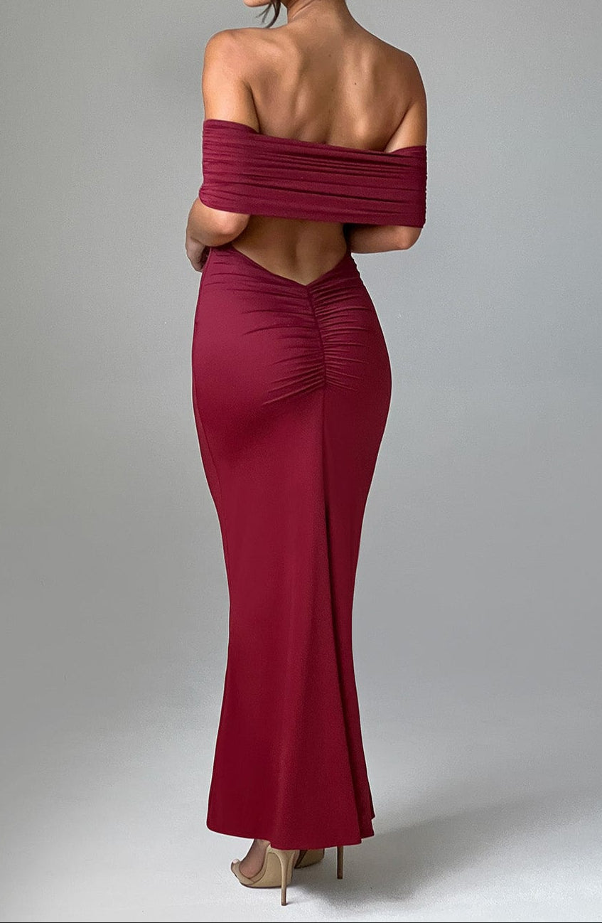 Mariella Maxi Dress – Burgundy