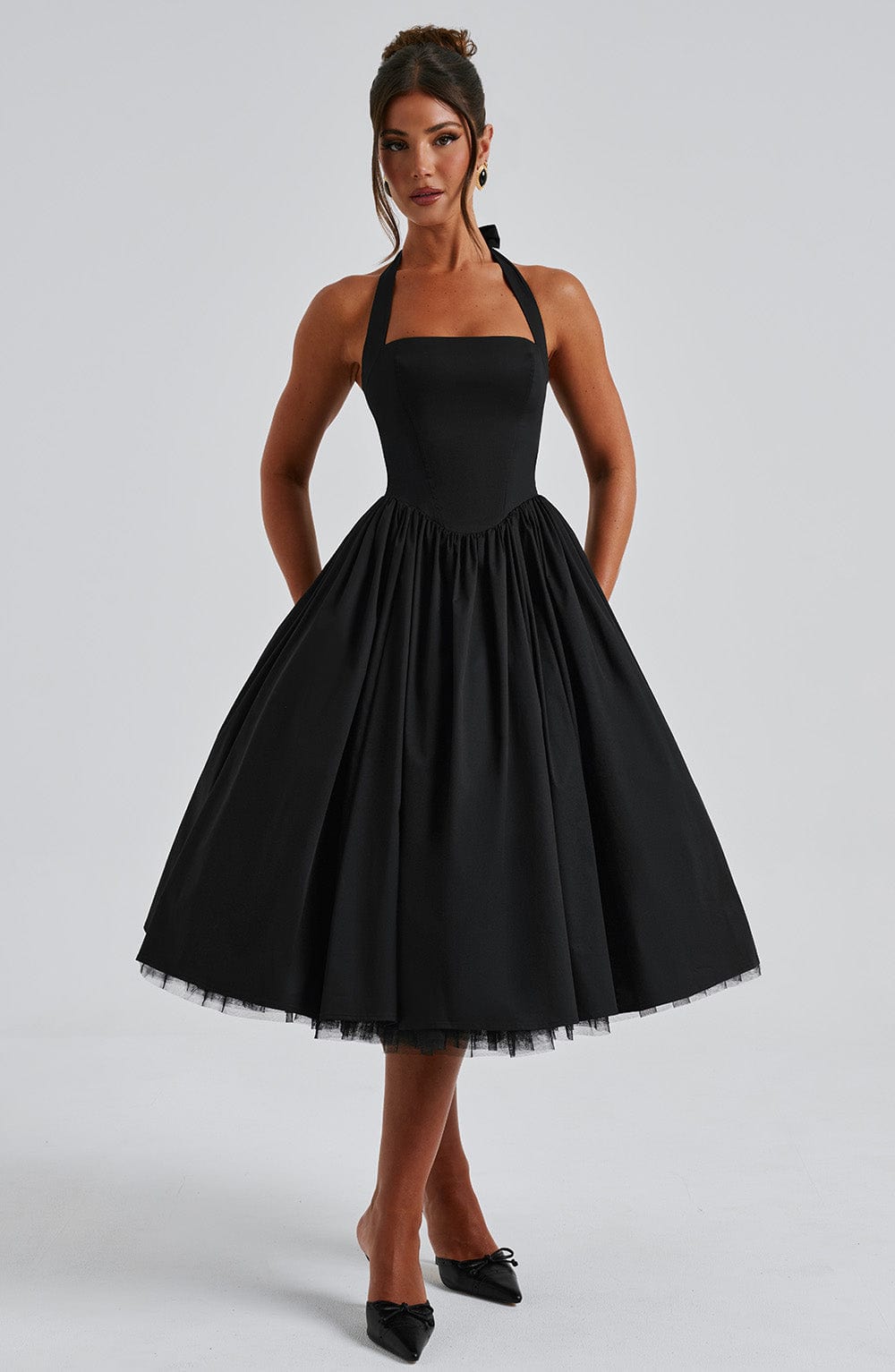 Nicole Midi Dress - Black