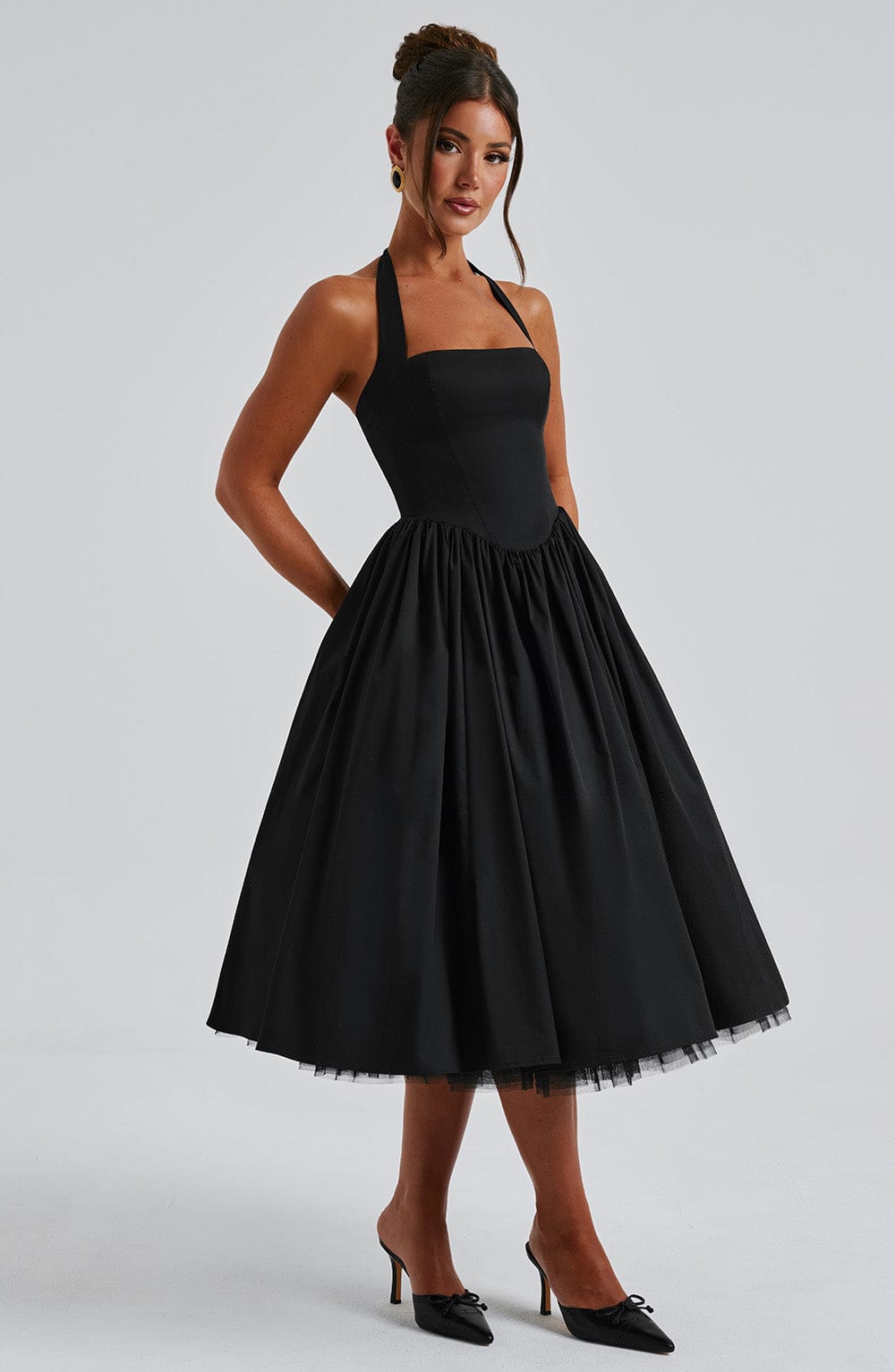 Nicole Midi Dress - Black