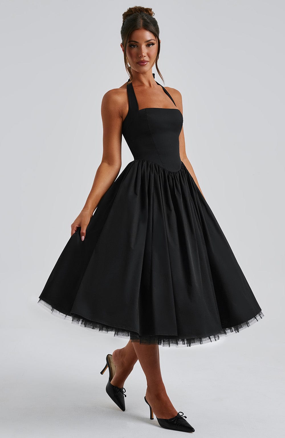 Nicole Midi Dress - Black
