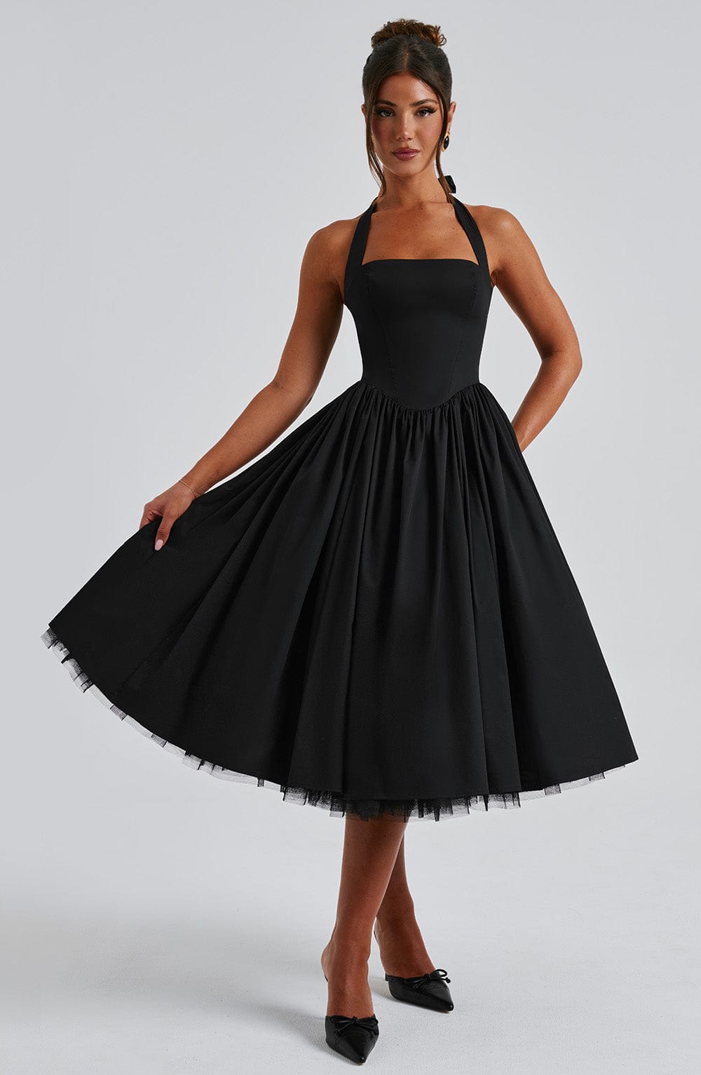 Nicole Midi Dress - Black