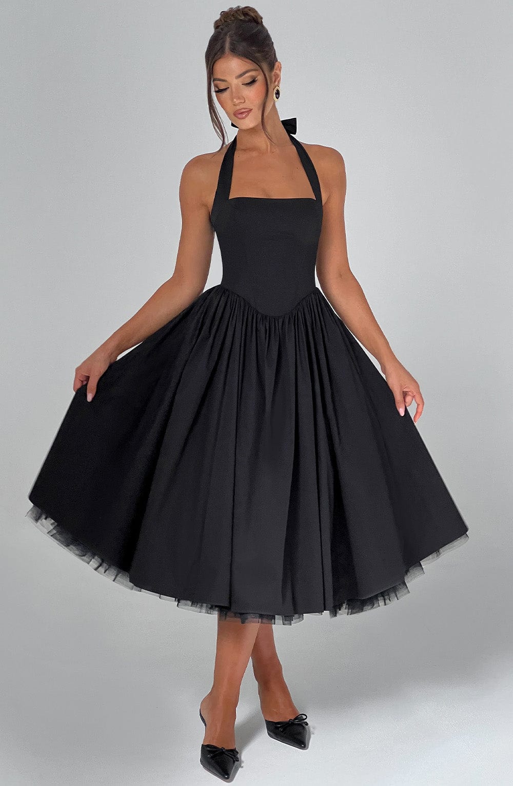 Nicole Midi Dress - Black