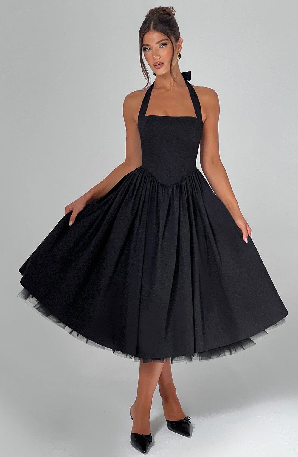 Nicole Midi Dress - Black