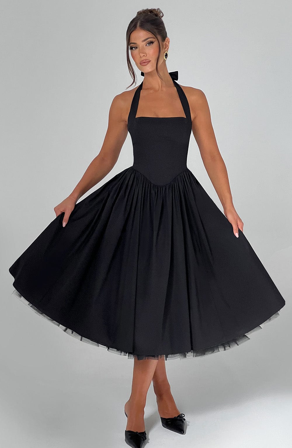 Nicole Midi Dress - Black