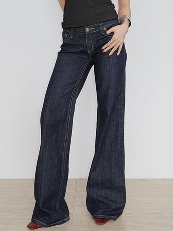 Blue Vintage Low Waist Boyfriend Jeans