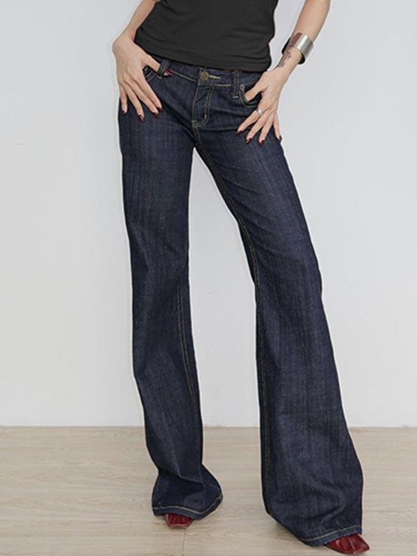 Blue Vintage Low Waist Boyfriend Jeans