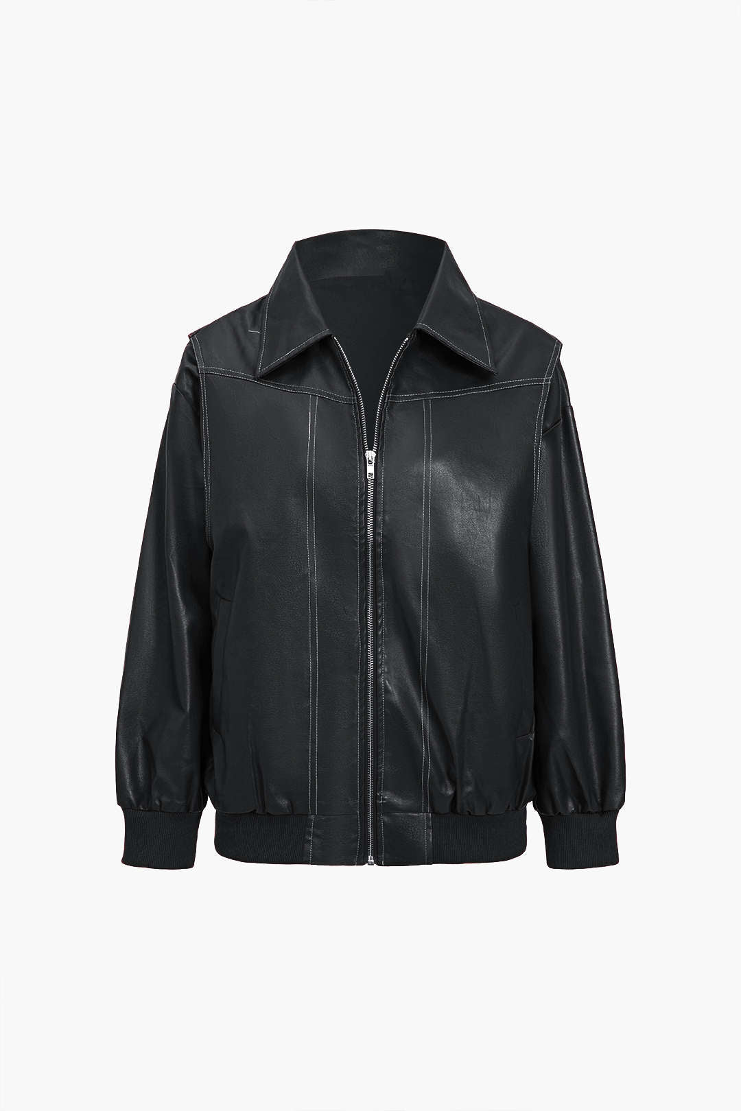 90s Solid Color Collier Zipper Jacket