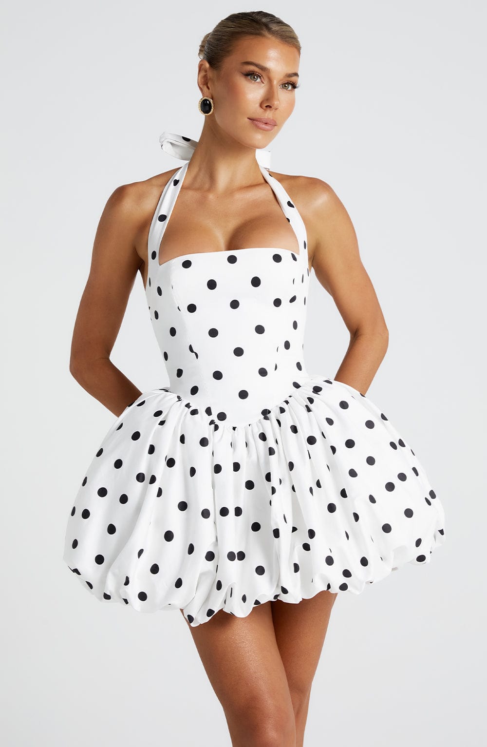 Berta mini dress - black dotted