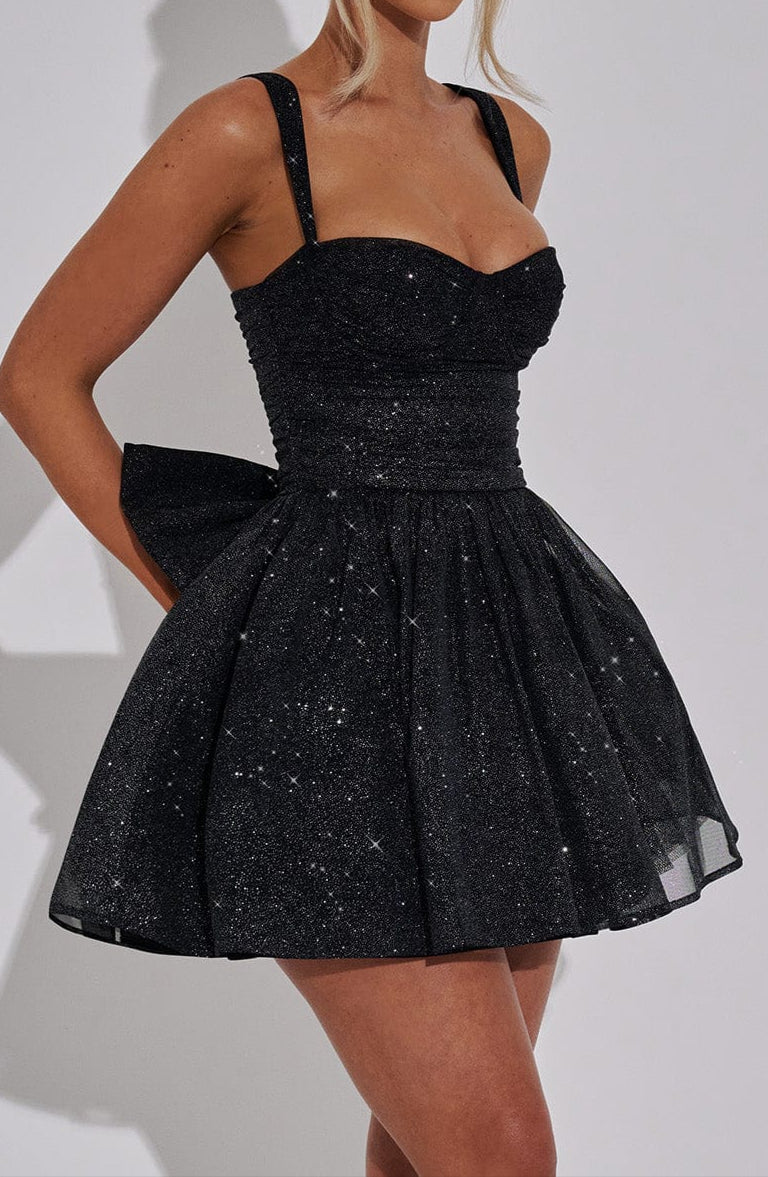 Giuliana Mini Dress – Black Glitter