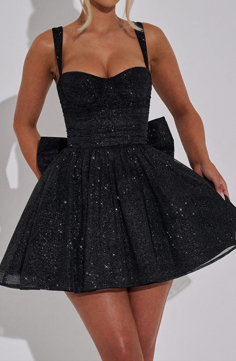 Giuliana Mini Dress – Black Glitter