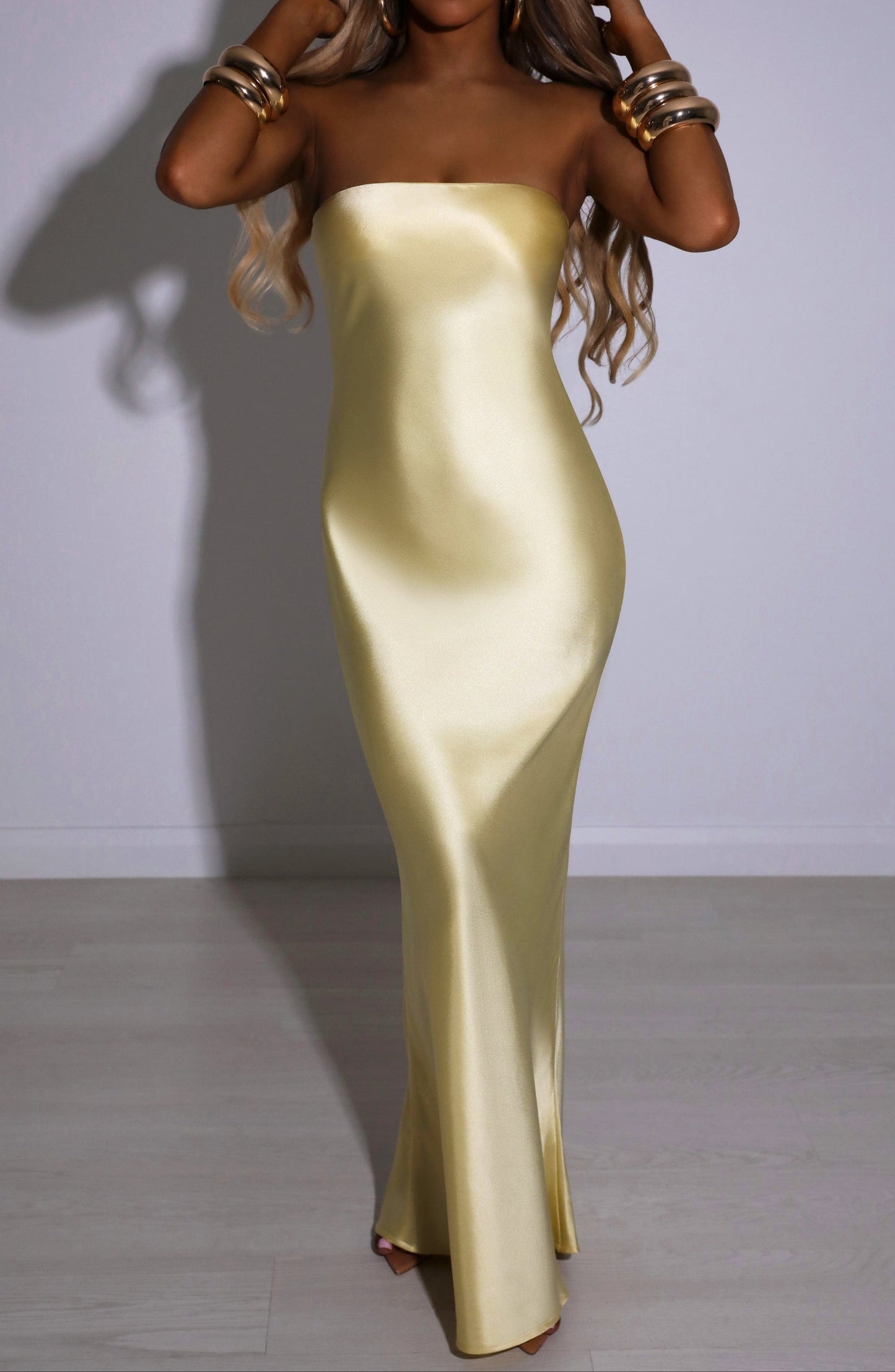 Idalia maxi dress lemon yellow