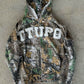 Grüner Vintage Camouflage Übergroßer Hoodie Für Herren