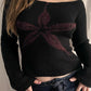 Mehrfarbiges Y2k Jacquard Rundhals Langarm Strickpullover