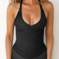 Solid Slim Knit Camisole with V Neck