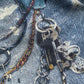 Vintage Farbblock Knopfhose mit Weitem Bein