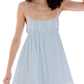 Light Blue French A-Line Mini Dress