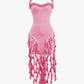 Ruffle Tassels Halter Bustier Mini Dress