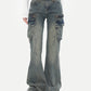 Retro Workwear Slim Version Cargo Flared Jeans