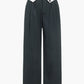 2000s Basic Contrast High Waist Wide Leg Pants