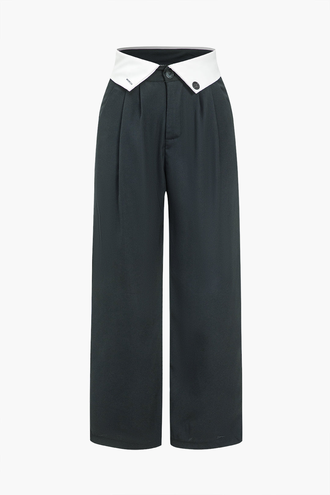 2000s Basic Contrast High Waist Wide Leg Pants