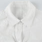 White Vintage Collar Short Sleeve Slim Fit Shirt