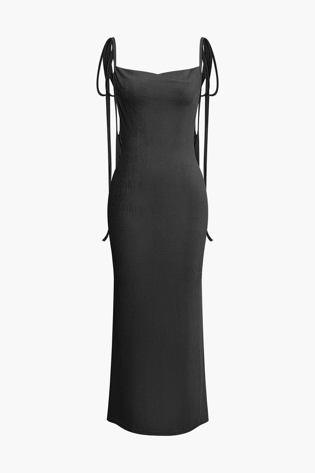 French shawl collar maxi dress with open back